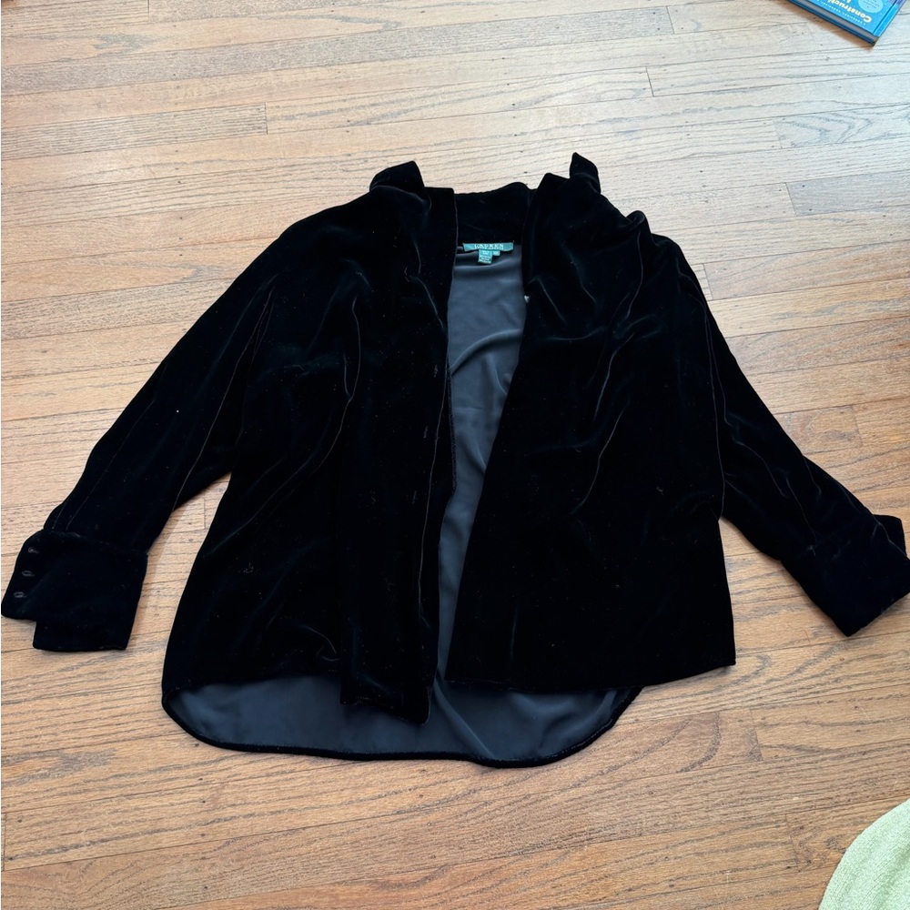 Ralph Lauren Black Velvet Women's Top